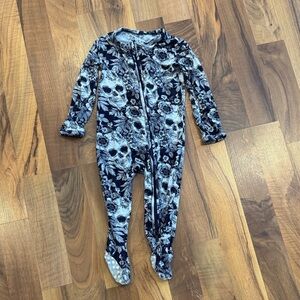 Little bum bums Skull and Floral Kids Footie Pajamas